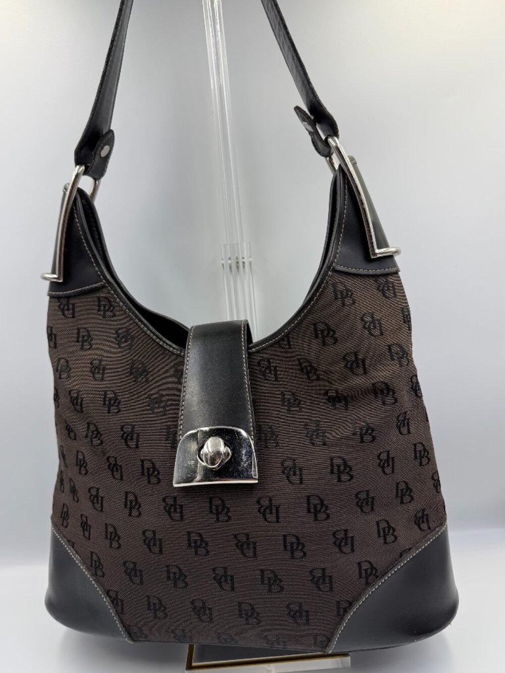 Vintage Dooney & Bourke Signature Black Hobo Bag